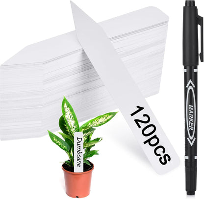Plant Labels 120PCS, Darfukei Outdoor Waterproof Garden Markers, Plastic Nursery Seed Plant Tags