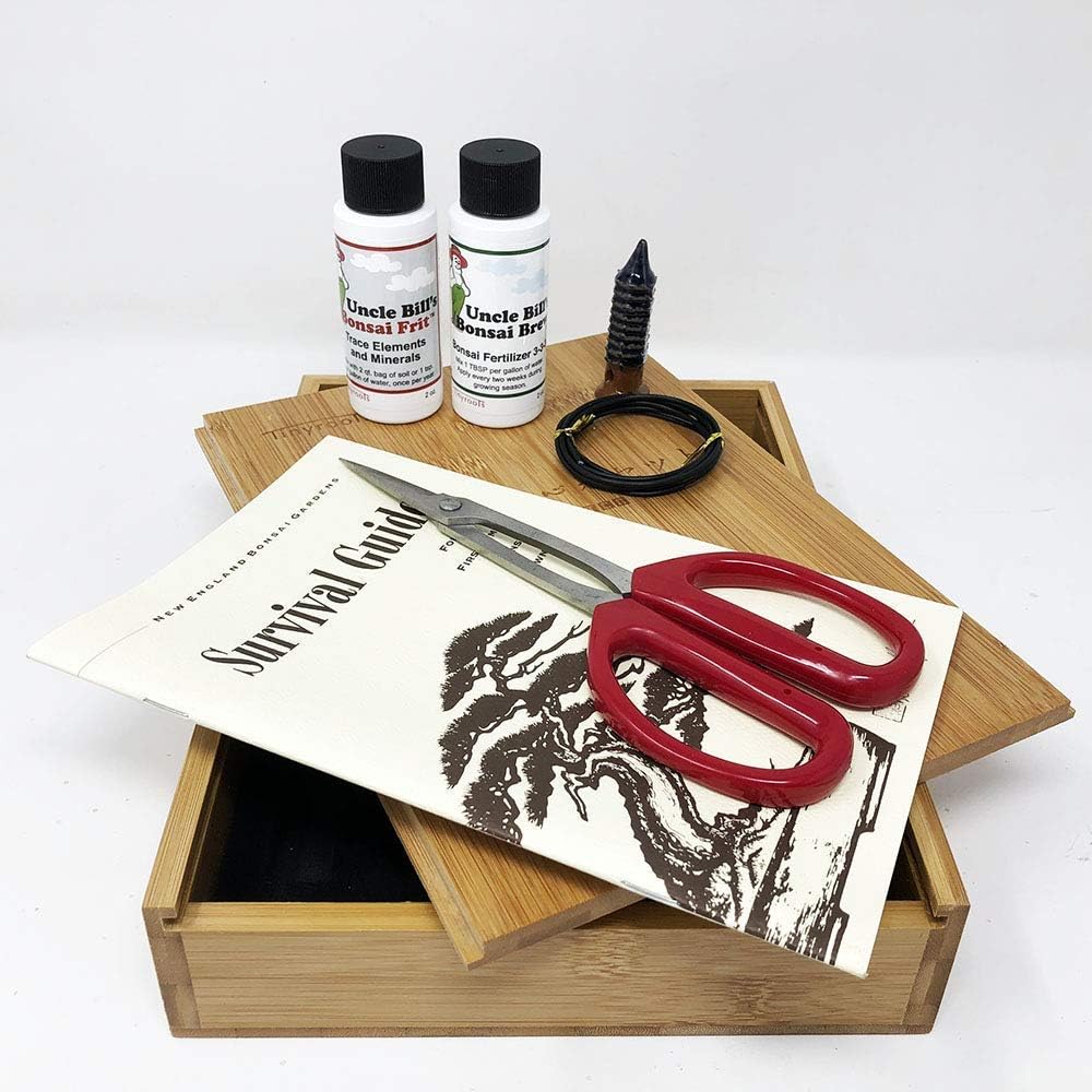 Starter Bonsai Tool Kit - Survival Guide + Set Includes: Butterfly Pruning Shears, Bottle Uncle