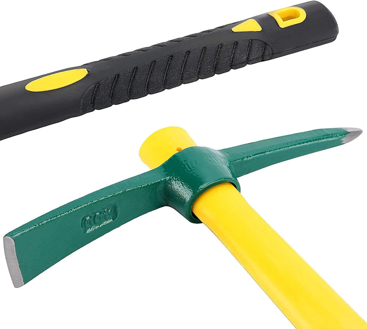 ZOENHOU 15-Inch Solid Pick Mattock, Forged Garden Pick, Weeding Mattock Hoe Agriculture Hand Tools