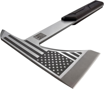 TAC-FORCE Tomahawk – Axe - Satin Finish Stainless Steel Blade w/Etched U.S.A. Flag, Black Wood