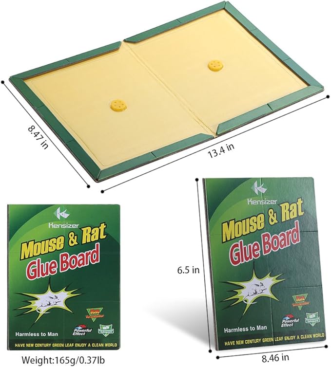 Kensizer 12-Pack Mouse Rat Glue Trap, Super Sticky Adhesive Glue Board Traps for Mice Rats Catches
