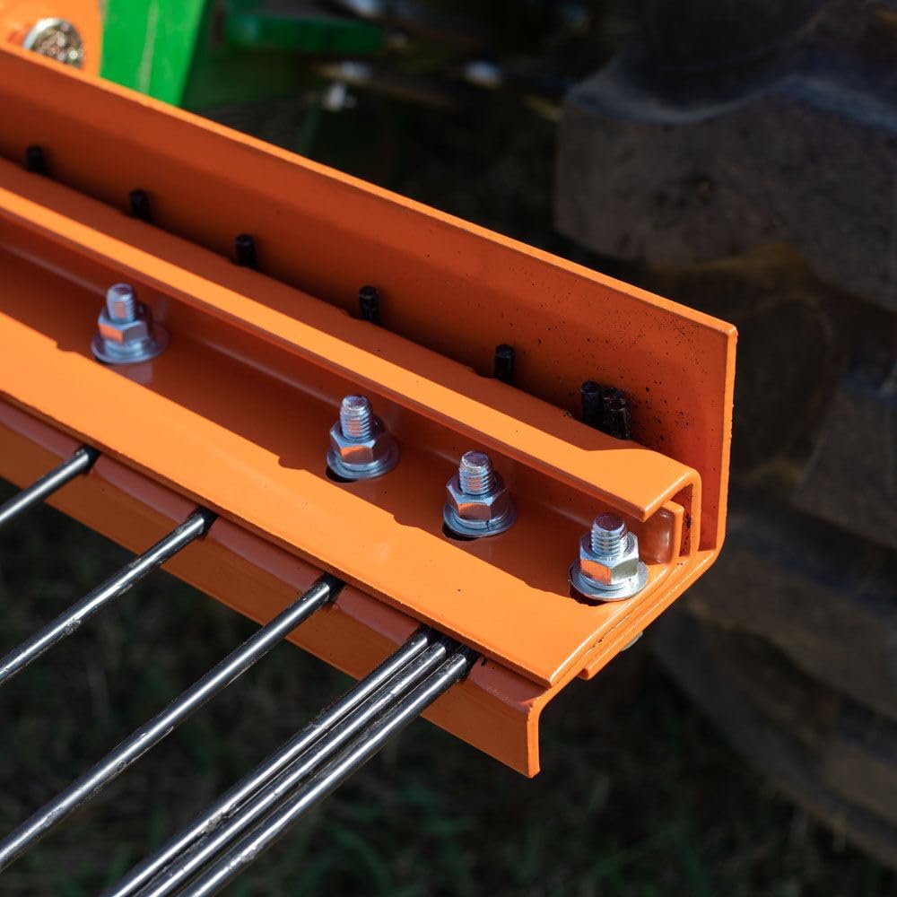 Titan Attachments 3 Point 5 FT Pine Straw Needle Rake, Category 1 Tractors, Coil Spring Tines
