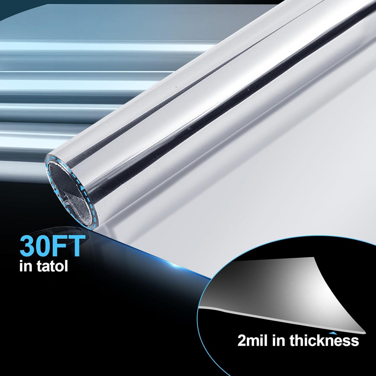 Highly Reflective Mylar Film Roll 4FT x 30FT,2 Mil Silver,for Outdoor Indoor Grow,Room