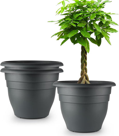Large Plastic Pots for Plants, 16 Inch Planters for Outdoor Plants, Durable and Lightweight Flower