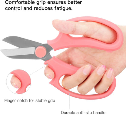 Housolution Flower Scissors, Strong Floral Shears, Premium Steel Garden Pruning Shears Floral