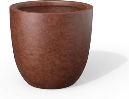 Kante 14 Inch Dia Round Concrete Planter, Indoor Outdoor Large Plant Pot with Drainage Hole and