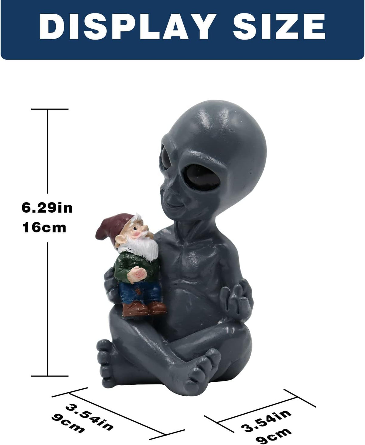 Dnoifne Alien Hugging Gnome Garden Decoration Statue, Resin Alien Dwarf Statue, Waterproof Garden