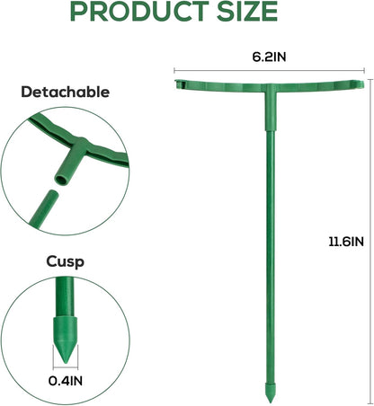 24 Pcs Plant Support Stakes, Half Round Plant Support for Indoor Plants, Stackable Garden Flower