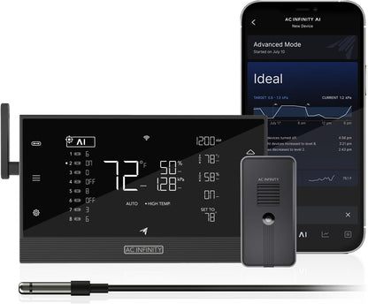 AC Infinity Controller AI+ with CO2 Sensor Bundle – AI-Powered Learning, CO2 Data Tracking for