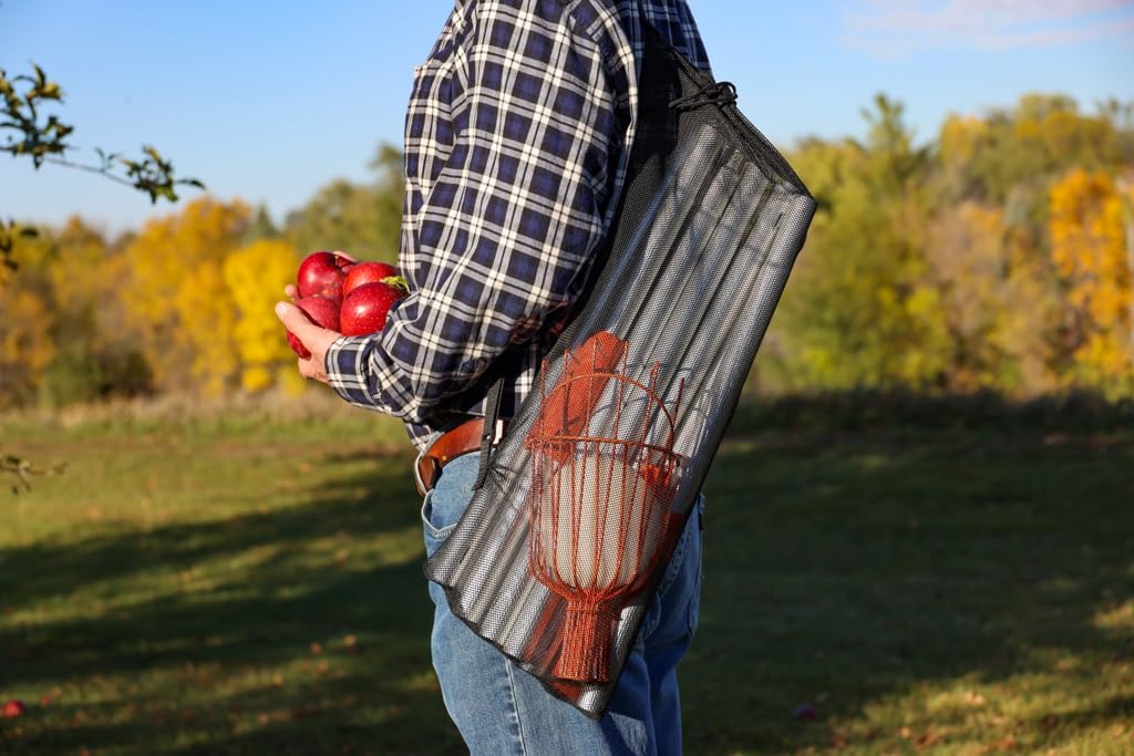 21ft Reaching Fruit Picker with Lightweight Rigid Pole – Patented Compact Foldable Design with
