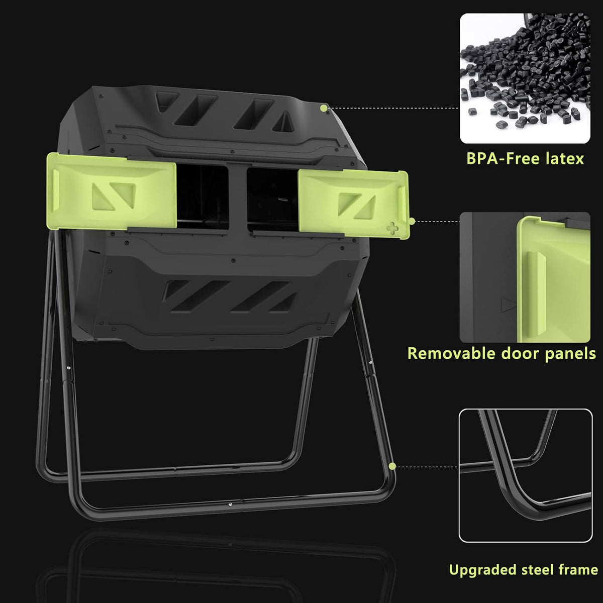 SQUEEZE master Compost Bin 43 Gallon Outdoor Tumbler composters Garden Tumbling or Rotating Compost
