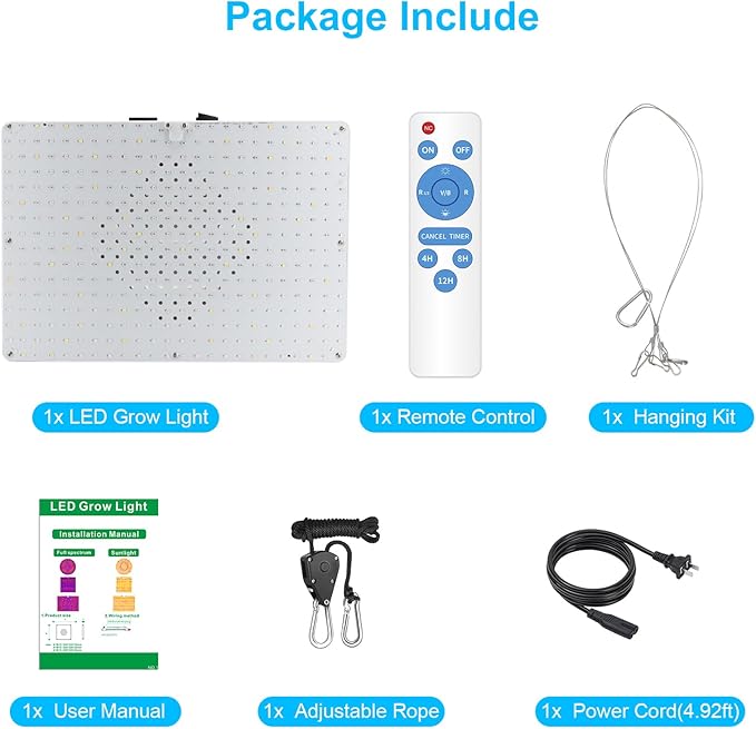 Remote Control LED Grow Light for Indoor Plants, Full Spectrum Plant Light for Indoor Growing with