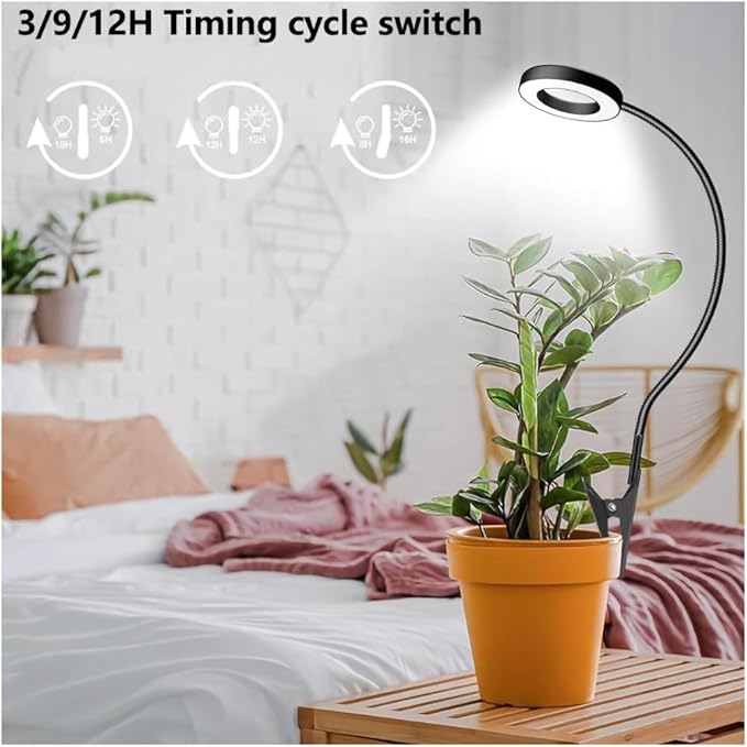 Plant Grow Light, 48 LEDs Full Spectrum Grow Lights for Indoor Plants, Height Adjustable Small Halo