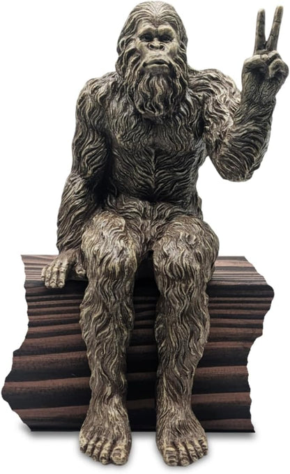John Bernard & Company Bigfoot Peace Sign Decorative Sasquatch Yeti Statue/Figurine Indoor/Outdoor