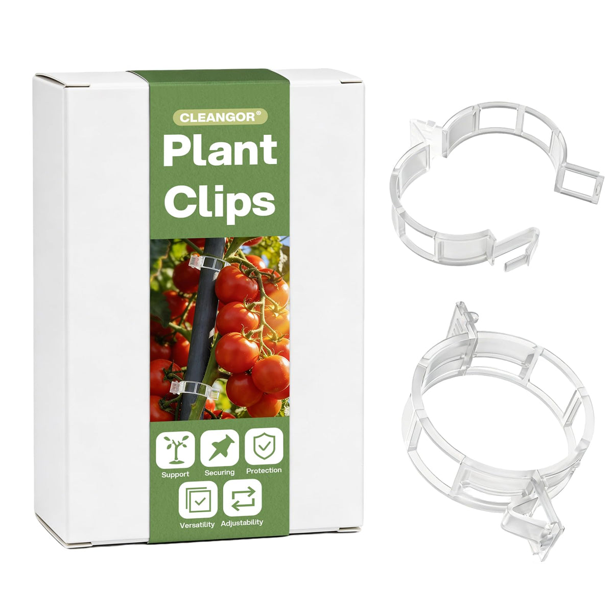 CLEANGOR 300Pcs Plant Clips, Plant Support Clips Plastic Trellis Clips