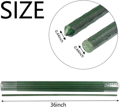 Garden Plant Stakes 36 Inch 3Ft Steel Plant Stick Support, 25 Pack Tomato Stakes for Growing