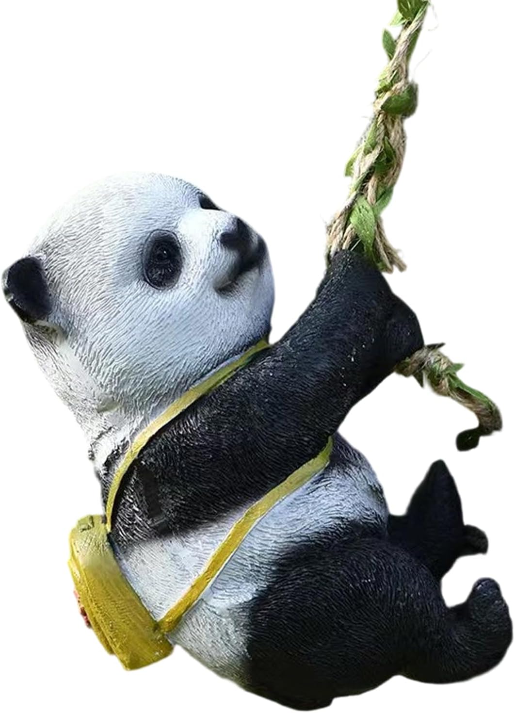 Outdoor Panda Resin Hanging - Rope Decor Statue, Animal Suspended Ornament, Ideal for Patio, Lawn &