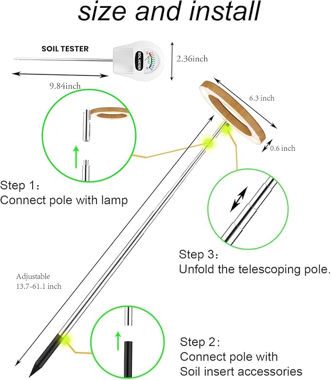 Plant Grow Light,yadoker LED Growing Light Full Spectrum for Indoor Plants, Paired with a Soil