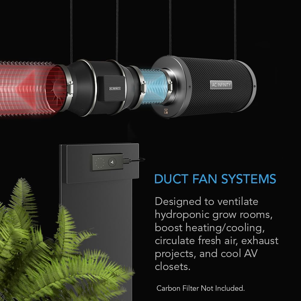 AC Infinity CLOUDLINE PRO S10, Quiet 10” Inline Duct Fan with Speed Controller - EC Motor