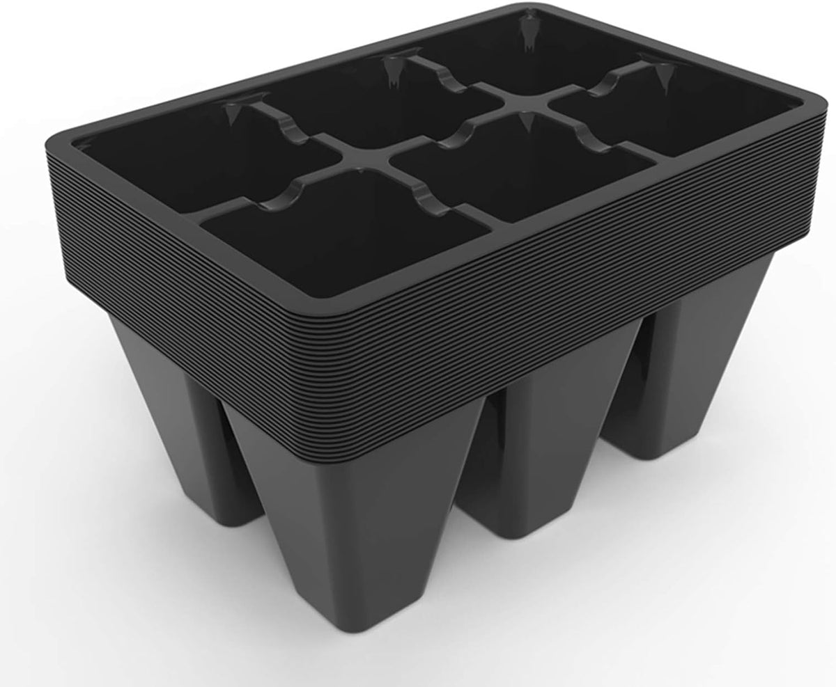 Gardzen 30 Pack 6-Cell Seed Starting Tray for Seedlings, Plant Starter Trays with Drainage Holes