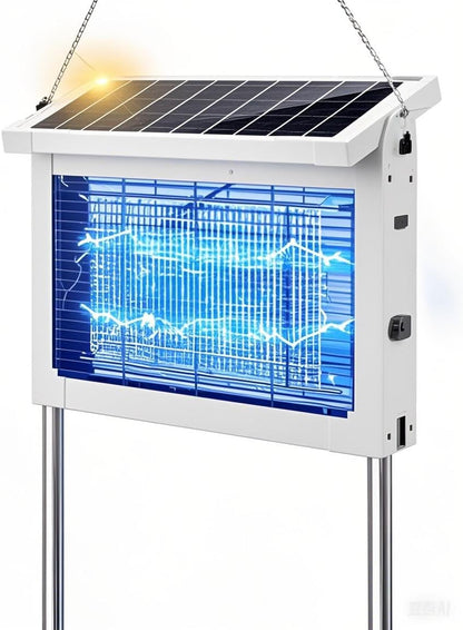 Solar Bug Zapper Outdoor, Mosquito Zapper Waterproof Electric Fly Zapper Rechargeable Mosquito