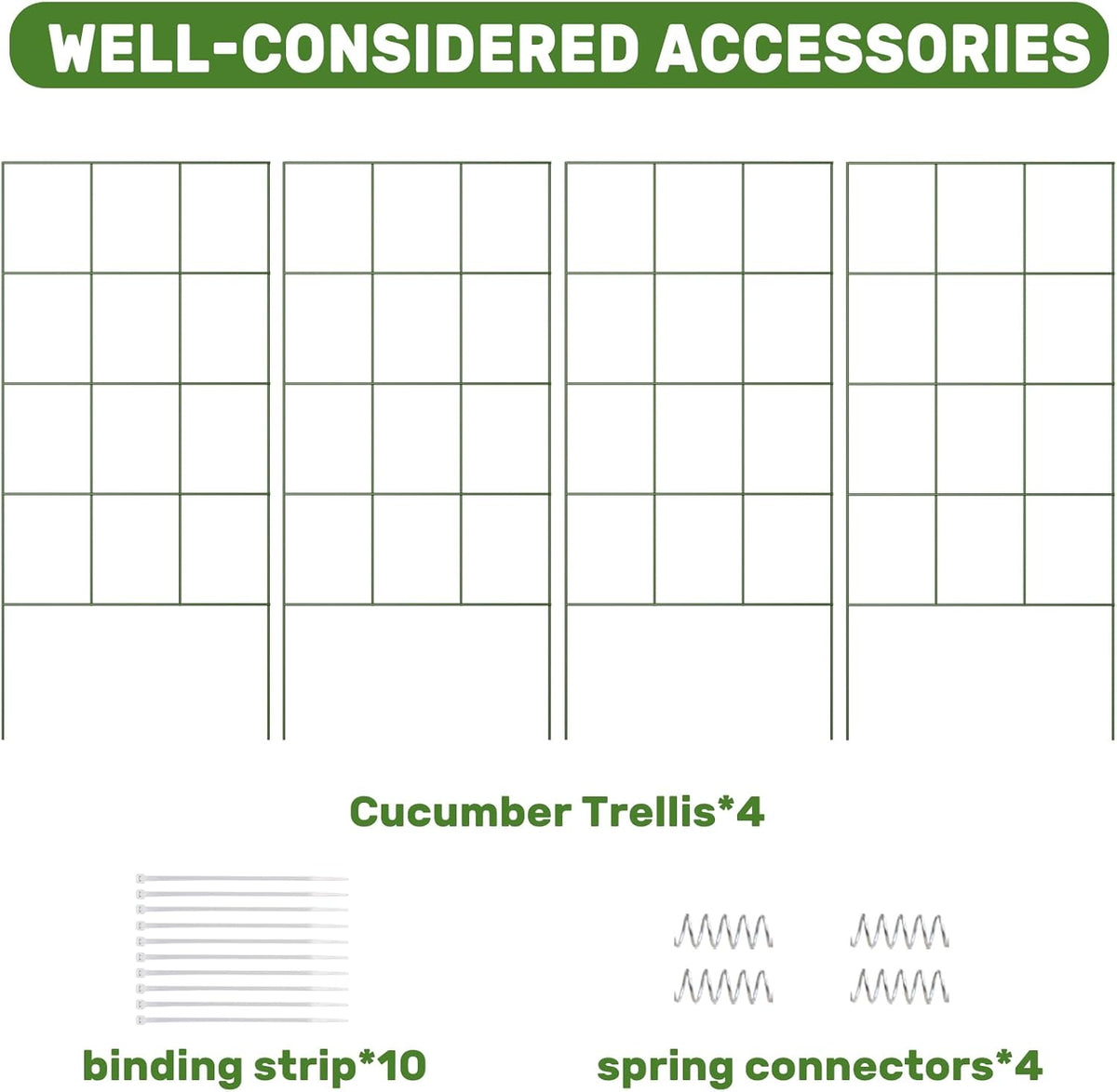 DOEWORKS Cucumber Trellis, 39" High Foldable A Frame Garden Trellis, 2 Pack, Plant Support for