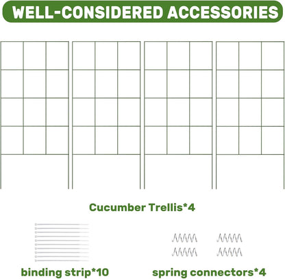 DOEWORKS Cucumber Trellis, 39" High Foldable A Frame Garden Trellis, 2 Pack, Plant Support for