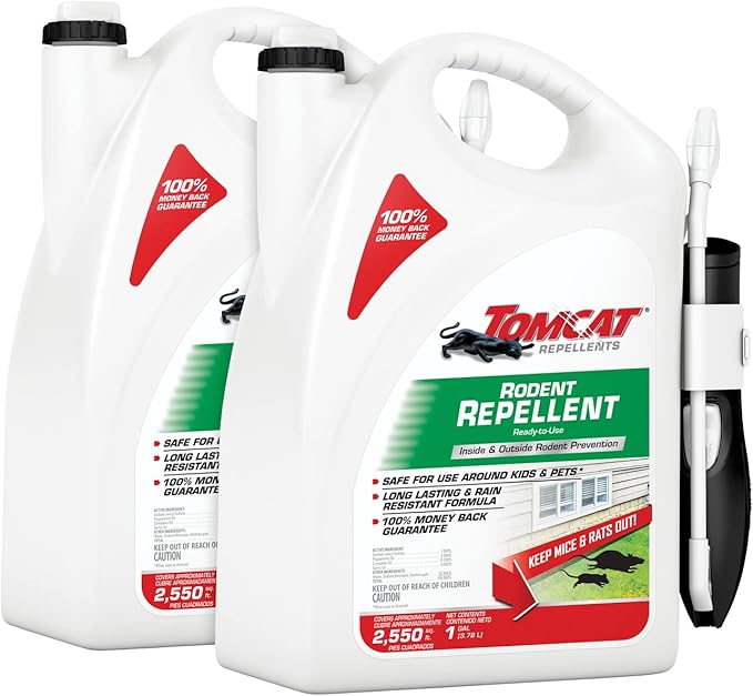 Tomcat Rodent Repellent for Indoor and Outdoor Mouse and Rat Prevention, Ready-to-Use, 1 gal.