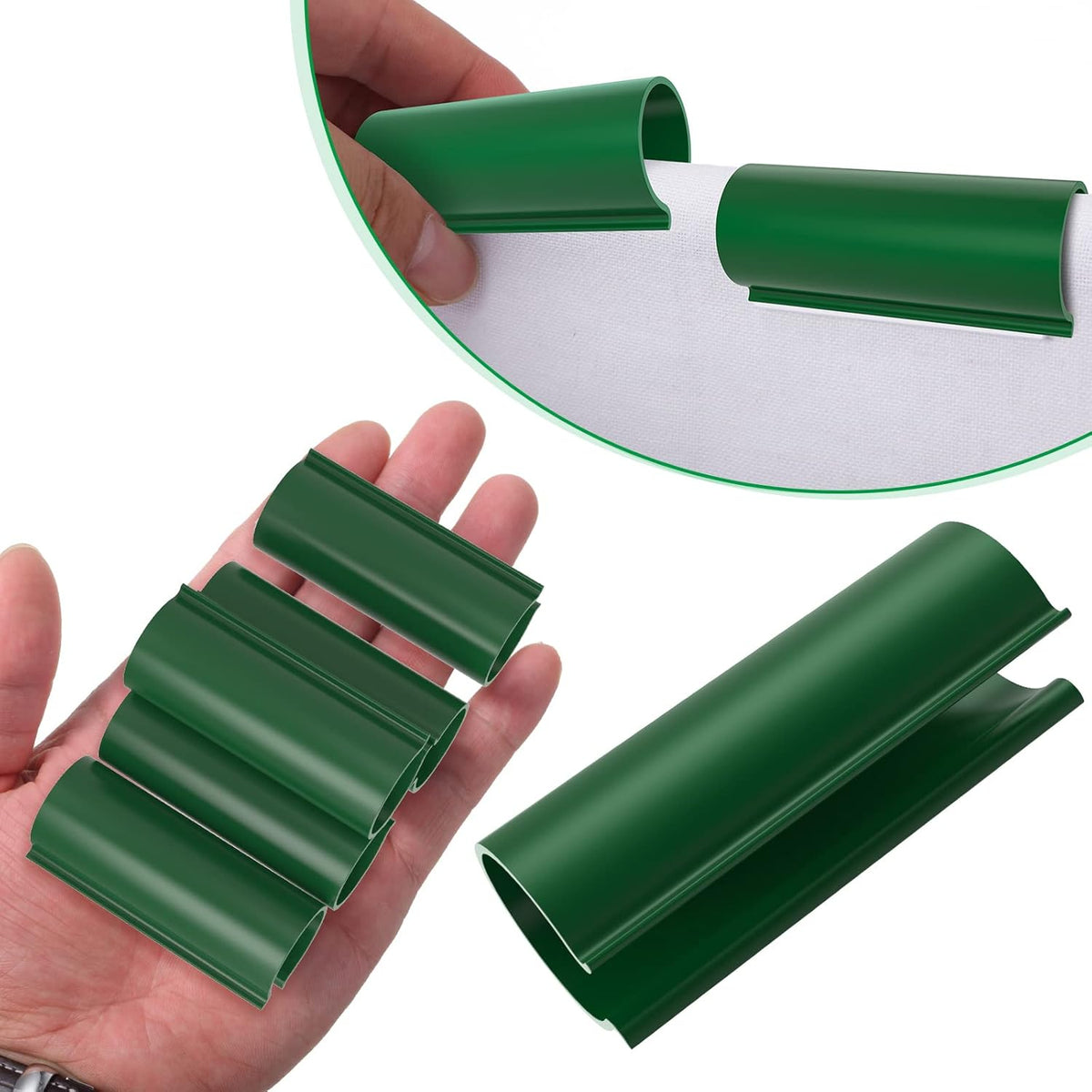 Jetec 64 Pieces Pool Cover Clamps for Above Ground Pools PVC Pipe Clips for Greenhouses, Row