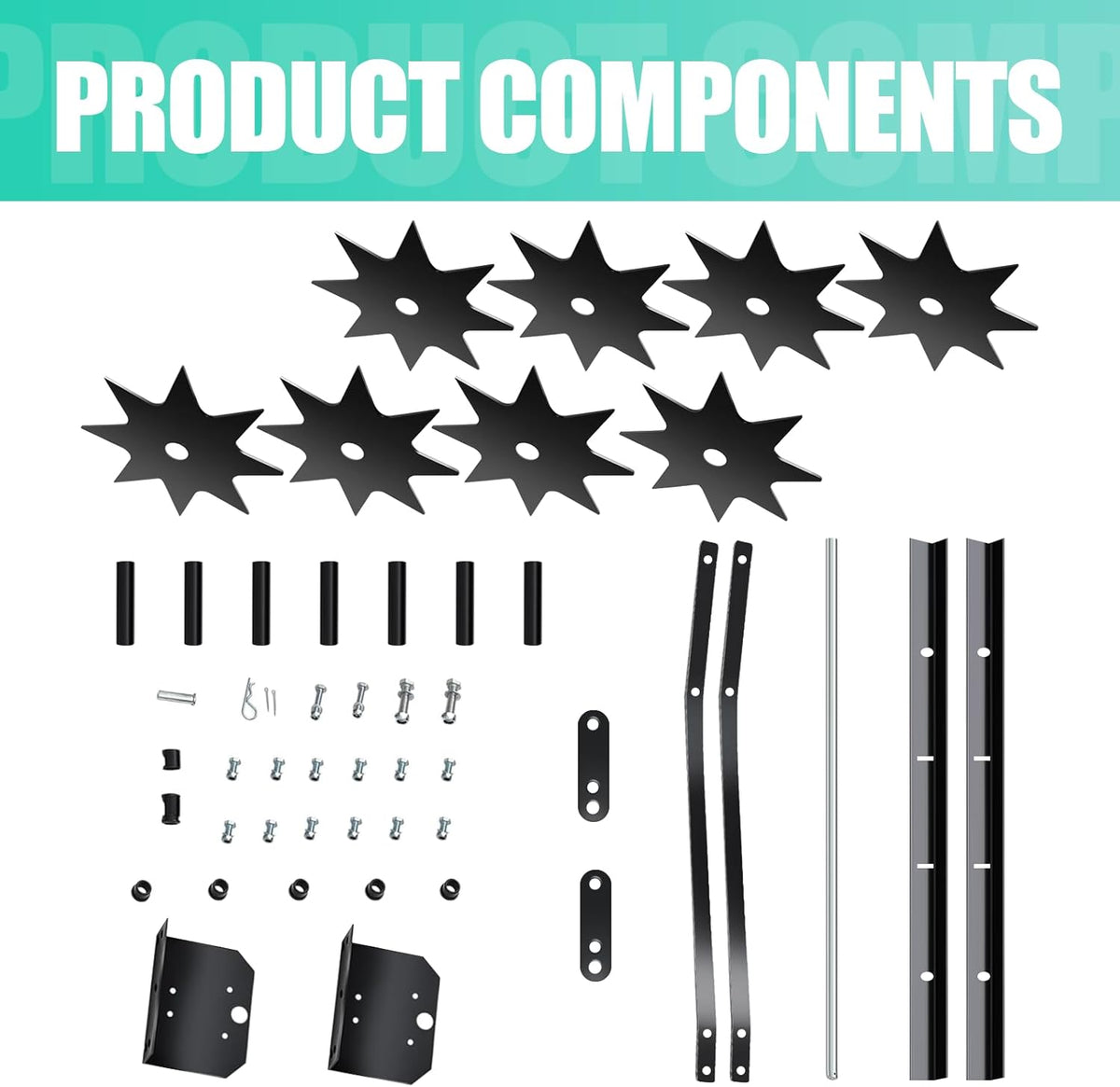 35 Inch Tow Behind Plug Aerator, Pull Behind Lawn Aerator Tool with Star Shaped Brass Nails, Spike