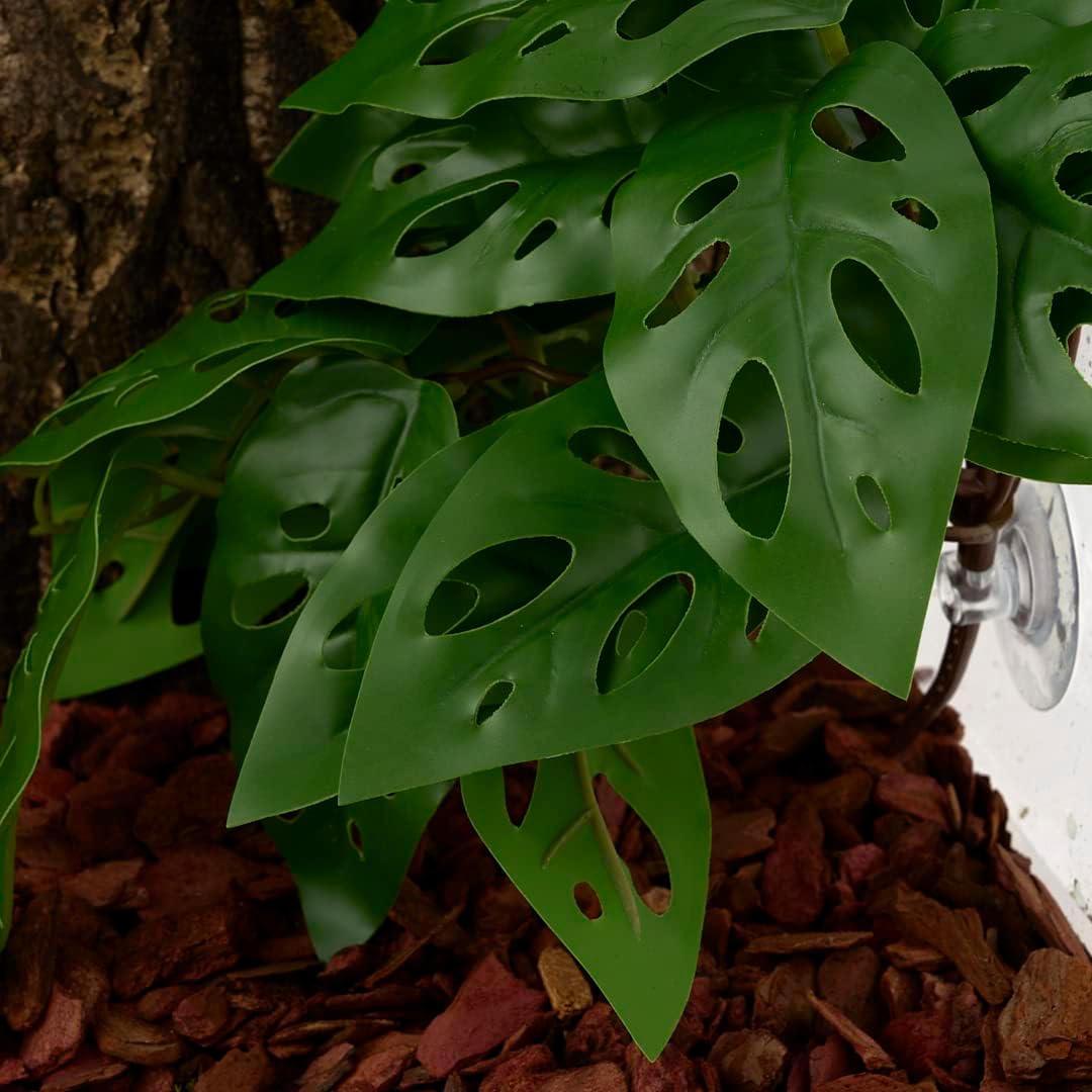 Reptile Plants for Terrarium, Amphibian Habitat Decor Artificial Hanging Plants with Suction Cup