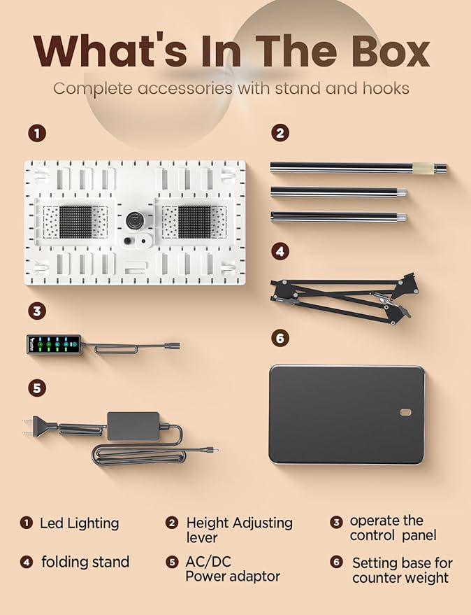 Grow Lights for Indoor Plants, [Smart APP & Expansive 2x2 Ft Coverage] Genuine 48Watt LED Full