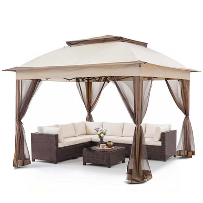 COOS BAY 11x11 Pop Up Gazebo with Mesh Netting, Instant Outdoor Canopy Tent, Water Resistant