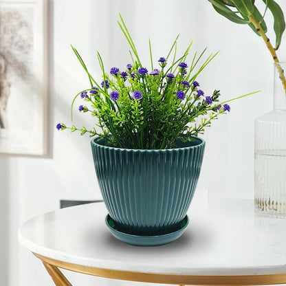 7.5/6.5/5.5/4.9/4.2/3.5 Inch Plant Pots with Saucers & Drain Holes - Indoor/Outdoor Flower Pots for