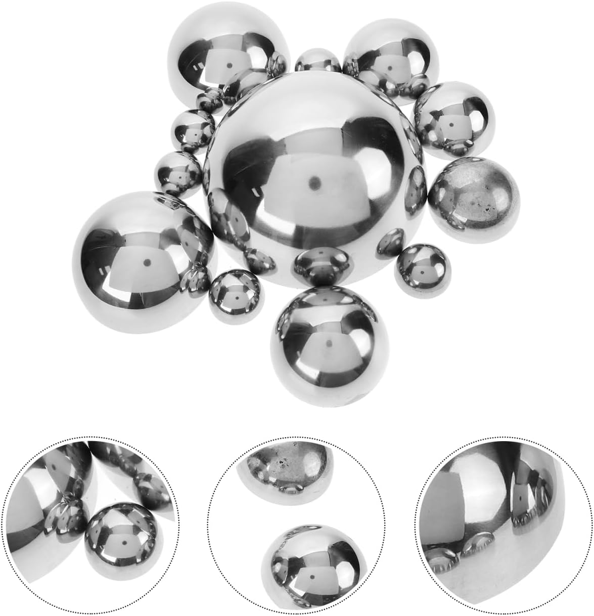 HANABASS 12Pcs Gazing Balls Reflective Hemisphere Stainless Steel Garden Mirror Globe Polished