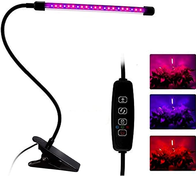 LED Grow Lights for Indoor Plants 20 LED, Plant Growing Lights Full Spectrum Auto ON Off with
