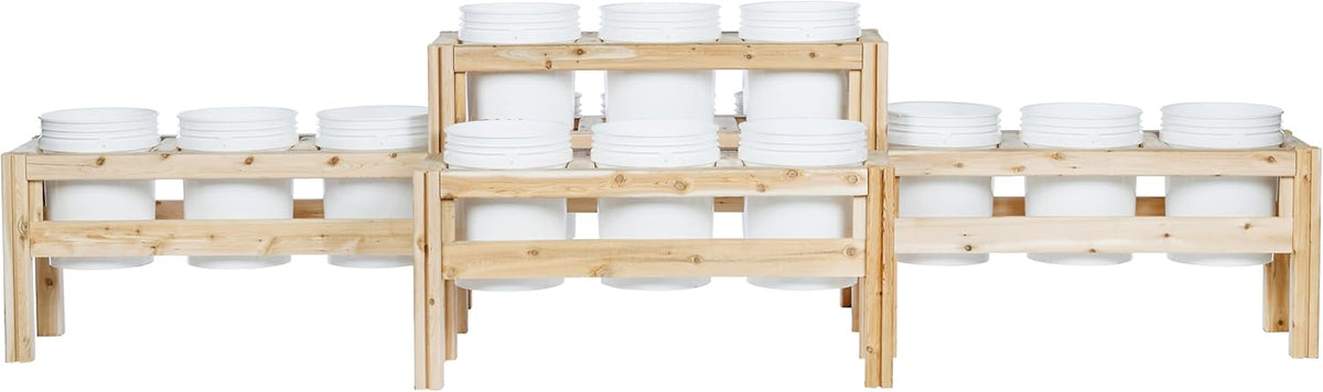 Greenes Fence Two-Tiers Fifteen Bucket Elevated Cedar Wood Garden Frame, 125 in. x 43 in. x 30 in.