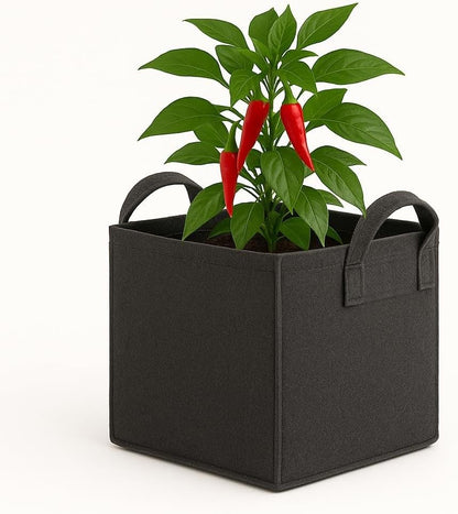 Square Geo Fabric Grow Bag 400 GSM Durable Breathable UV Resistant Reusable Plant Container for