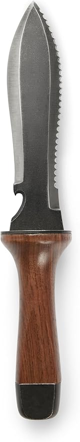 Hori Hori Garden Knife, Traditional Japanese Weeding Tool with ergonomic wooden handle. Large