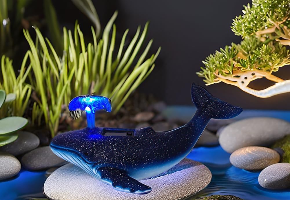 Humpback Whale Statue Miniature Figurines Landscape Garden Whale Art Figurines Home Living Room