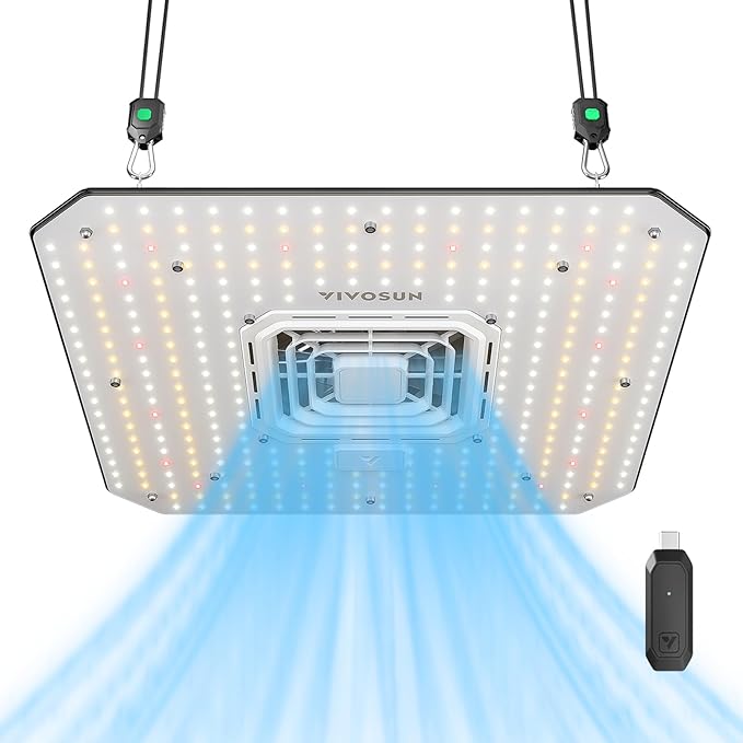 VIVOSUN AeroLight A100SE, LED Grow Light 100W with Integrated Circulation Fan & GrowHub Controller