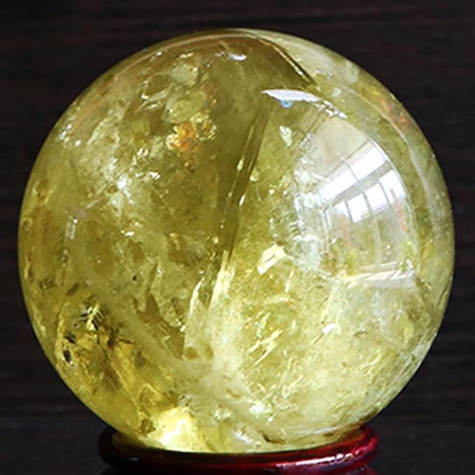 5-6cm/1.96-2.36inch Topaz Ball Polished Natural Yellow Crystal Sphere Decorative Sphere Healing
