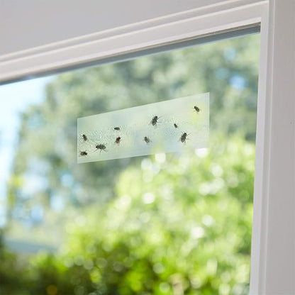 Faicuk 20-Pack Clear Window Fly Traps Sticky Flys Strip for Indoor Houseflies Nontoxic and