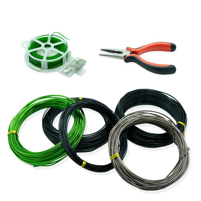 Bonsai Wire 7pcs-5 Rolls of Aluminum Bonsai Training Wire, Cutting Pliers and Plant Ties with