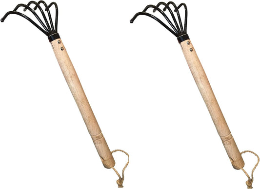Garden Guru Hand Rake Cultivator Claw Soil Tiller - Military Grade Steel - Rust Resistant - 5 Tine
