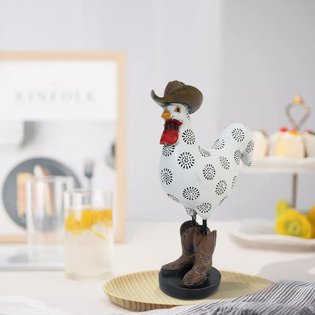 LIFFY Rooster Garden Statue Outdoor,Indoor Resin Home Decor Figurines Decorations,Farm Animals