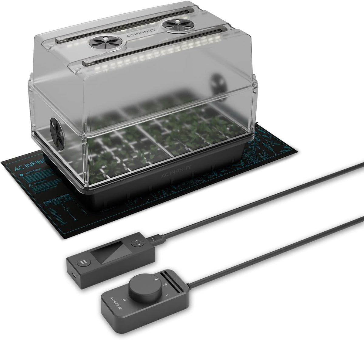 AC Infinity Heavy-Duty Humidity Dome 5x8 Germination Kit with Waterproof Seedling Mat, Full