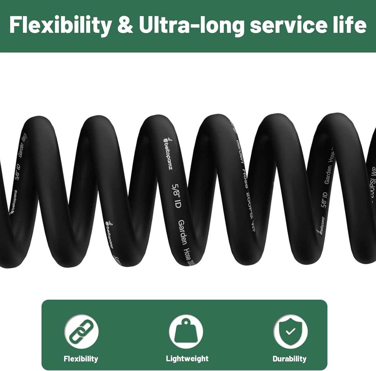 Short Garden Hose 5 ft x 5/8 in Male to Female Heavy Duty Small Water Hose Extend Connector