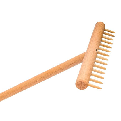Redecker Rug Fringe Comb, Eco-Friendly Carpet Rake, Oiled Beechwood, 28-1/3-Inch Handle, Made in