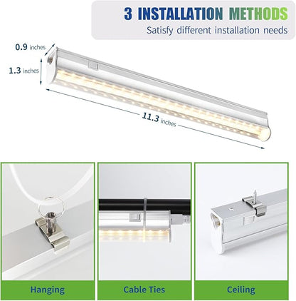 Grow Lights for Indoor Plants, 3000K Full Spectrum, 1FT Plant Growing Lamp with Side Switch, LED